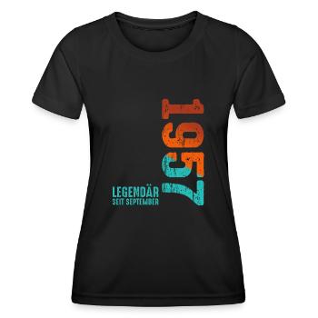 Since September 1957 Year 1957 Retro Vintage 1957 - Women's Functional T-Shirt - black - Front - AI Model Female 172 light (172cm)