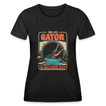 Ein Alligator weniger in Raccoon City - Frauen Funktions-T-Shirt - Schwarz - Vorne - AI Model Female 172 light (172cm)