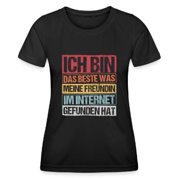 Internet Date Dating Fun Girlfriend Relationship Couple K - Women's Functional T-Shirt - black - Front - AI Model Female 172 light (172cm)