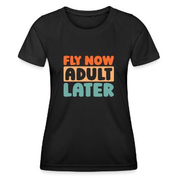 Paramotor Gleitschirmfliegen - Frauen Funktions-T-Shirt - Schwarz - Vorne - AI Model Female 172 light (172cm)