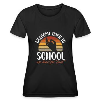 welcome back to school hand for back Design - Women's Functional T-Shirt - black - Front - AI Model Female 172 light (172cm)
