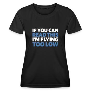 Paramoteur parapente - T-shirt sport Femme - noir - Devant - AI Model Female 172 light (172cm)