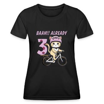 CAT BIKE BAAM!! ALREADY THREE - Women's Functional T-Shirt - black - Front - AI Model Female 172 light (172cm)