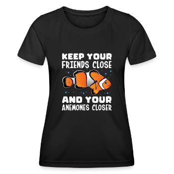 Keep Your Friends Close And Your Anemones Closer - Women's Functional T-Shirt - black - Front - AI Model Female 172 light (172cm)