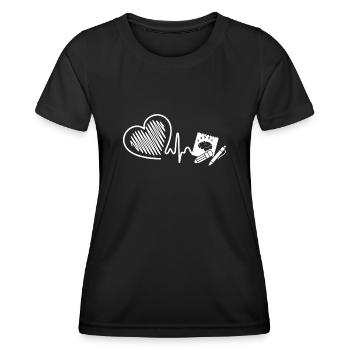 High School Teacher High School Teacher Heartbeat - Women's Functional T-Shirt - black - Front - AI Model Female 172 light (172cm)