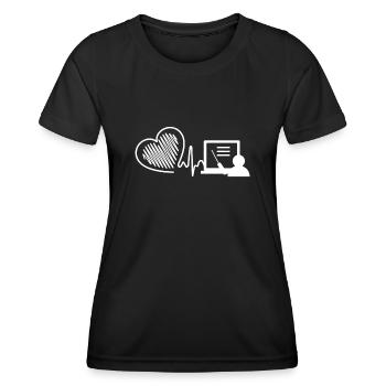 English Teacher English Teacher Heartbeat - Women's Functional T-Shirt - black - Front - AI Model Female 172 light (172cm)