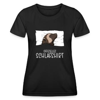 Offizielles Schlafshirt Vielfraß Bärenmarder - Frauen Funktions-T-Shirt - Schwarz - Vorne - AI Model Female 172 light (172cm)