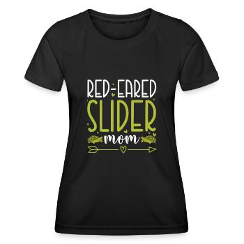 Curseur à oreilles rouges Maman Reptile Tortue de compagnie - T-shirt sport Femme - noir - Devant - AI Model Female 172 light (172cm)