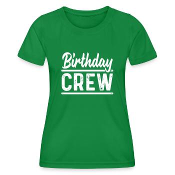 Birthday Crew Minimalist Party Squad Design - Women's Functional T-Shirt - kelly green - Front - AI Model Female 172 dark (172cm)