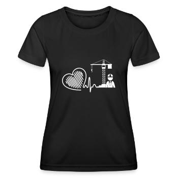 Crane Operator Crane Operator Heartbeat - Women's Functional T-Shirt - black - Front - AI Model Female 172 light (172cm)
