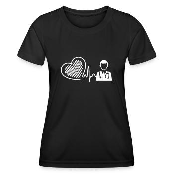 Doctor Doctor Heartbeat - Women's Functional T-Shirt - black - Front - AI Model Female 172 light (172cm)