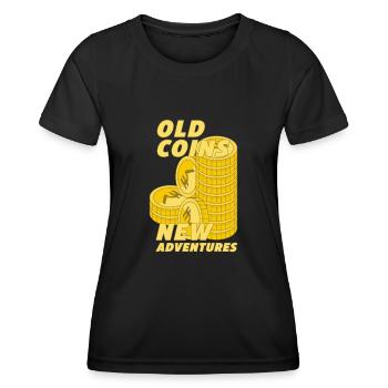 Old Coins New Adventures Numismatics - Women's Functional T-Shirt - black - Front - AI Model Female 172 light (172cm)