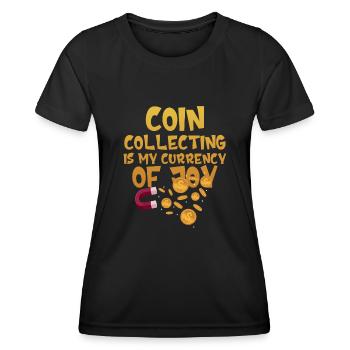 Old Coins New Adventures Numismatics - Women's Functional T-Shirt - black - Front - AI Model Female 172 light (172cm)
