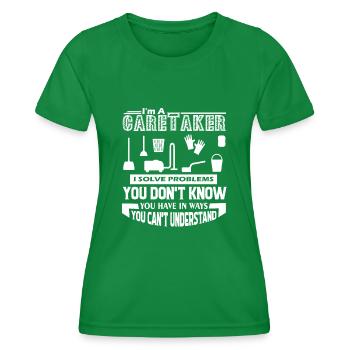 Caretaker Caretaker Solves Problems - Women's Functional T-Shirt - kelly green - Front - AI Model Female 172 dark (172cm)