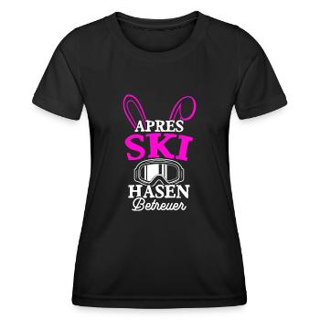 APRÉS SKI Bunnies Betruer Skiing Ski Snowboard - T-shirt sport Femme - noir - Devant - AI Model Female 172 light (172cm)