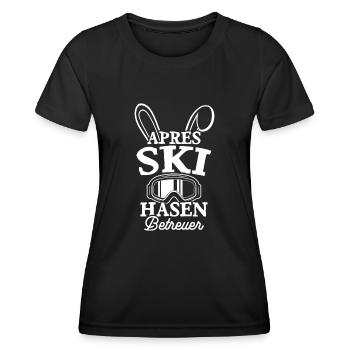 APRÉS SKI Bunnies Betruer Skiing Skier Part - T-shirt sport Femme - noir - Devant - AI Model Female 172 light (172cm)