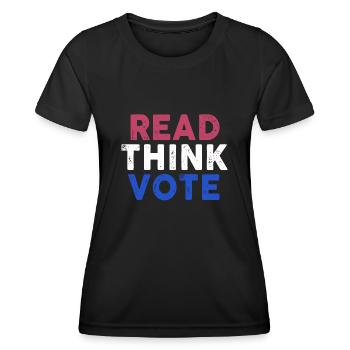 Read Think Vote - Frauen Funktions-T-Shirt - Schwarz - Vorne - AI Model Female 172 light (172cm)