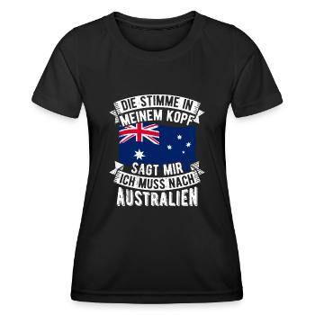 Australie Vacances Sun Beach Kangaroo Party Roadt - T-shirt sport Femme - noir - Devant - AI Model Female 172 light (172cm)