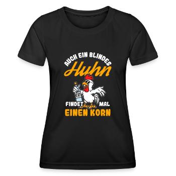 Alcool de grain Poulet Fête Danse Amateur de céréales Alko - T-shirt sport Femme - noir - Devant - AI Model Female 172 light (172cm)