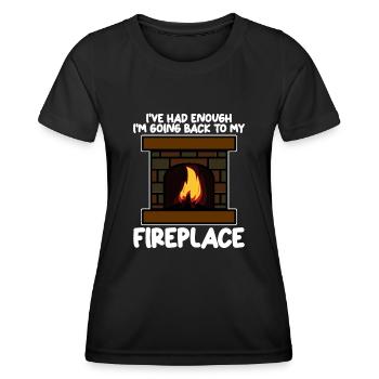 Fireplace Oven Firewood Stove - Women's Functional T-Shirt - black - Front - AI Model Female 172 light (172cm)
