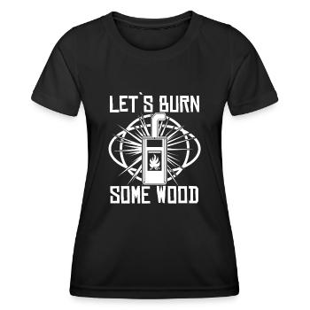 Oven Firewood Stove Fireplace - Women's Functional T-Shirt - black - Front - AI Model Female 172 light (172cm)