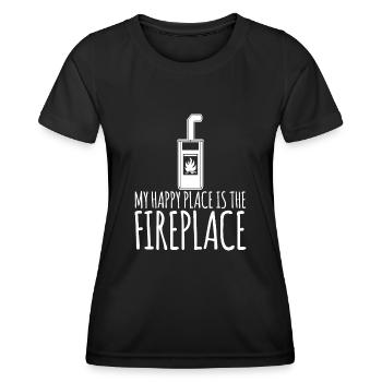 Oven Firewood Fireplace - Women's Functional T-Shirt - black - Front - AI Model Female 172 light (172cm)