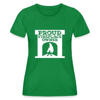 Oven Fireplace Firewood - Women's Functional T-Shirt - kelly green - Front - AI Model Female 172 dark (172cm)