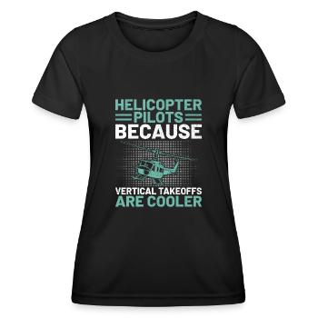 pilotes d’hélicoptère parce que les décollages verticaux sont - T-shirt sport Femme - noir - Devant - AI Model Female 172 light (172cm)