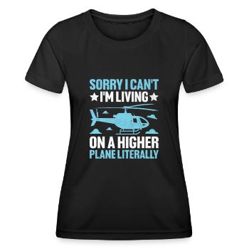 Désolé, je ne peux pas, je vis sur un plan supérieur, littéral - T-shirt sport Femme - noir - Devant - AI Model Female 172 light (172cm)