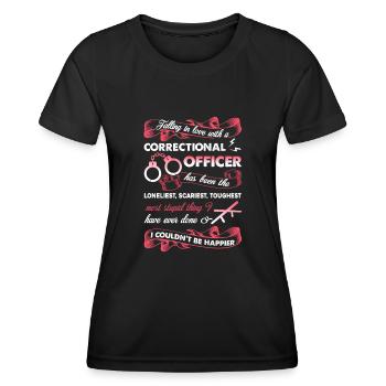 Fall In Love With Correctional Officer - Women's Functional T-Shirt - black - Front - AI Model Female 172 light (172cm)