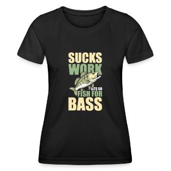 Barsch Angeln Barsch Angler - Frauen Funktions-T-Shirt - Schwarz - Vorne - AI Model Female 172 light (172cm)