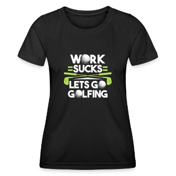 Golf Golfer Golfen - Frauen Funktions-T-Shirt - Schwarz - Vorne - AI Model Female 172 light (172cm)