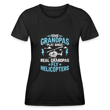 Einige Opas spielen Bingo Echte Opas Fly Helicop - Frauen Funktions-T-Shirt - Schwarz - Vorne - AI Model Female 172 light (172cm)