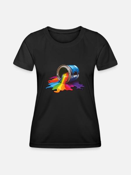 FARBDOSE FARBE - Frauen Funktions-T-Shirt - Schwarz