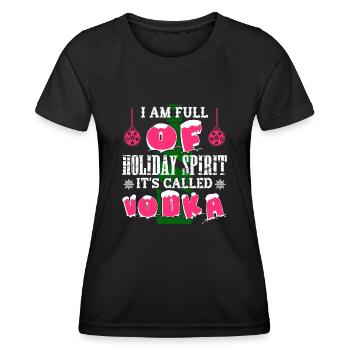 Christmas Holiday Spirit It's Called Vodka - Women's Functional T-Shirt - black - Front - AI Model Female 172 light (172cm)