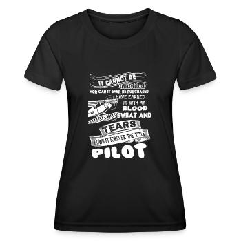 Pilot Forever The Title Pilot - Women's Functional T-Shirt - black - Front - AI Model Female 172 light (172cm)