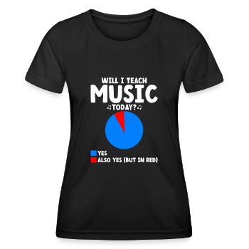 Vais-je enseigner la musique aujourd’hui professeur de musique Musicien Te - T-shirt sport Femme - noir - Devant - AI Model Female 172 light (172cm)