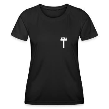 Jésus-Christ Christianisme Dieu Bible - T-shirt sport Femme - noir - Devant - AI Model Female 172 light (172cm)