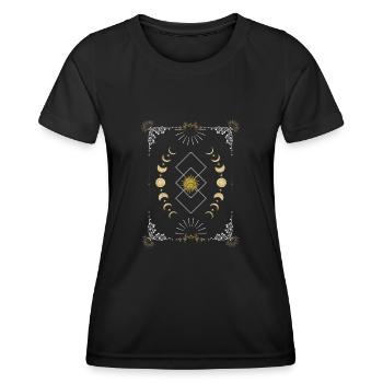 Conception du zodiaque mystique pour les amateurs d’astrologie - T-shirt sport Femme - noir - Devant - AI Model Female 172 light (172cm)