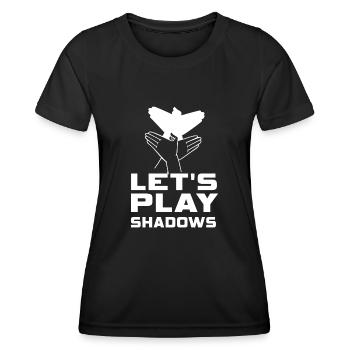 Jouons à Shadows Shadow Puppetry - T-shirt sport Femme - noir - Devant - AI Model Female 172 light (172cm)