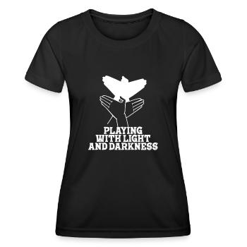 Playing With Light And Darkness Shadow - Women's Functional T-Shirt - black - Front - AI Model Female 172 light (172cm)