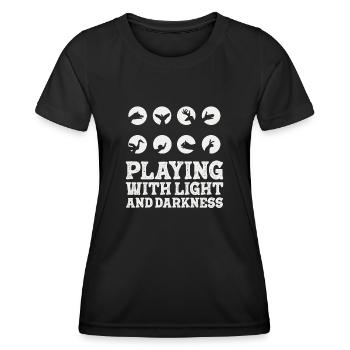 Shadow Puppetry Theater Show Art - Women's Functional T-Shirt - black - Front - AI Model Female 172 light (172cm)