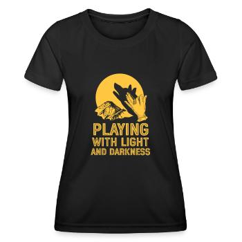 Shadow Puppetry Theater Show Art - Women's Functional T-Shirt - black - Front - AI Model Female 172 light (172cm)