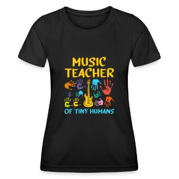 Professeur De Musique De Minuscules Humains Musicien Classe Teachi - T-shirt sport Femme - noir - Devant - AI Model Female 172 light (172cm)