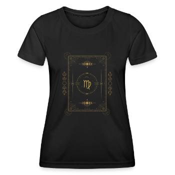 Astrologisches Löwe-Zodiac-Design - Frauen Funktions-T-Shirt - Schwarz - Vorne - AI Model Female 172 light (172cm)