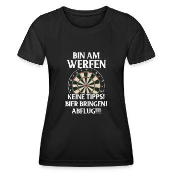 Dart Gift Dartboard Darts Player Bullseye - Women's Functional T-Shirt - black - Front - AI Model Female 172 light (172cm)