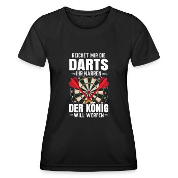 Dart Gift Dartboard Darts Player Bullseye - Women's Functional T-Shirt - black - Front - AI Model Female 172 light (172cm)