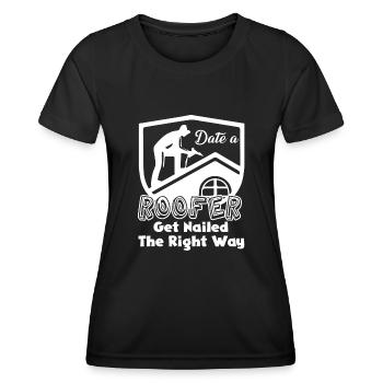 Roofer Date A Roofer - Women's Functional T-Shirt - black - Front - AI Model Female 172 light (172cm)