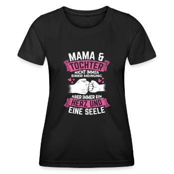 Mama & Tochter Nicht Immer Einer Meinung Herz & Se - Frauen Funktions-T-Shirt - Schwarz - Vorne - AI Model Female 172 light (172cm)