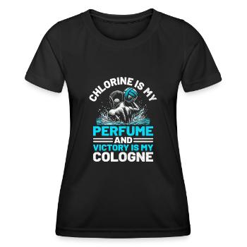 Le chlore est mon parfum et la victoire est mon eau de Cologne - T-shirt sport Femme - noir - Devant - AI Model Female 172 light (172cm)